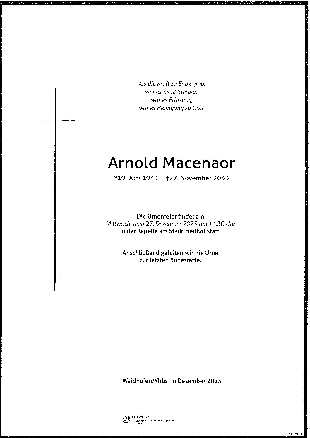 Arnold Macenaor